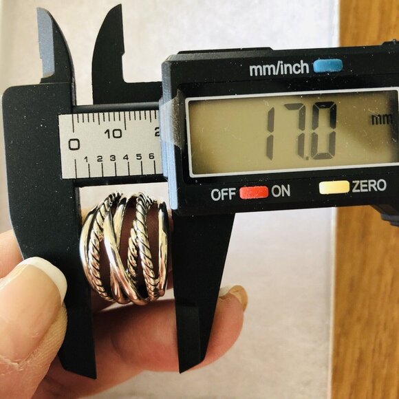 David Yurman Wide Cross Over Sterling Silver Cable Band Ring Size 5 w/Pouch Mint - Picture 5 of 13